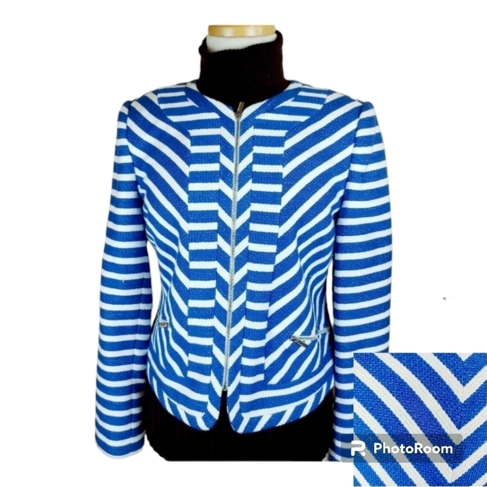 MELANIE LYNE Zip Up Blazer Fully Lined Suit Jacket Size 12
